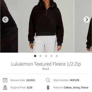 Lululemon Textured 1/2 zip fleece - Green